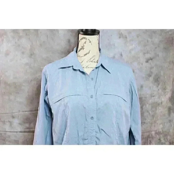 Women's Size M Columbia GRT Long Sleeve Hiking Shirt vented back Blue - Picture 2 of 14